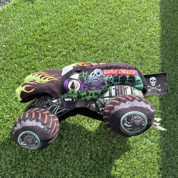 Monster Jam Grave Digger Plush Truck Pillow Toy Jay Franco 12" 2020 Collectible - Picture 2 of 11